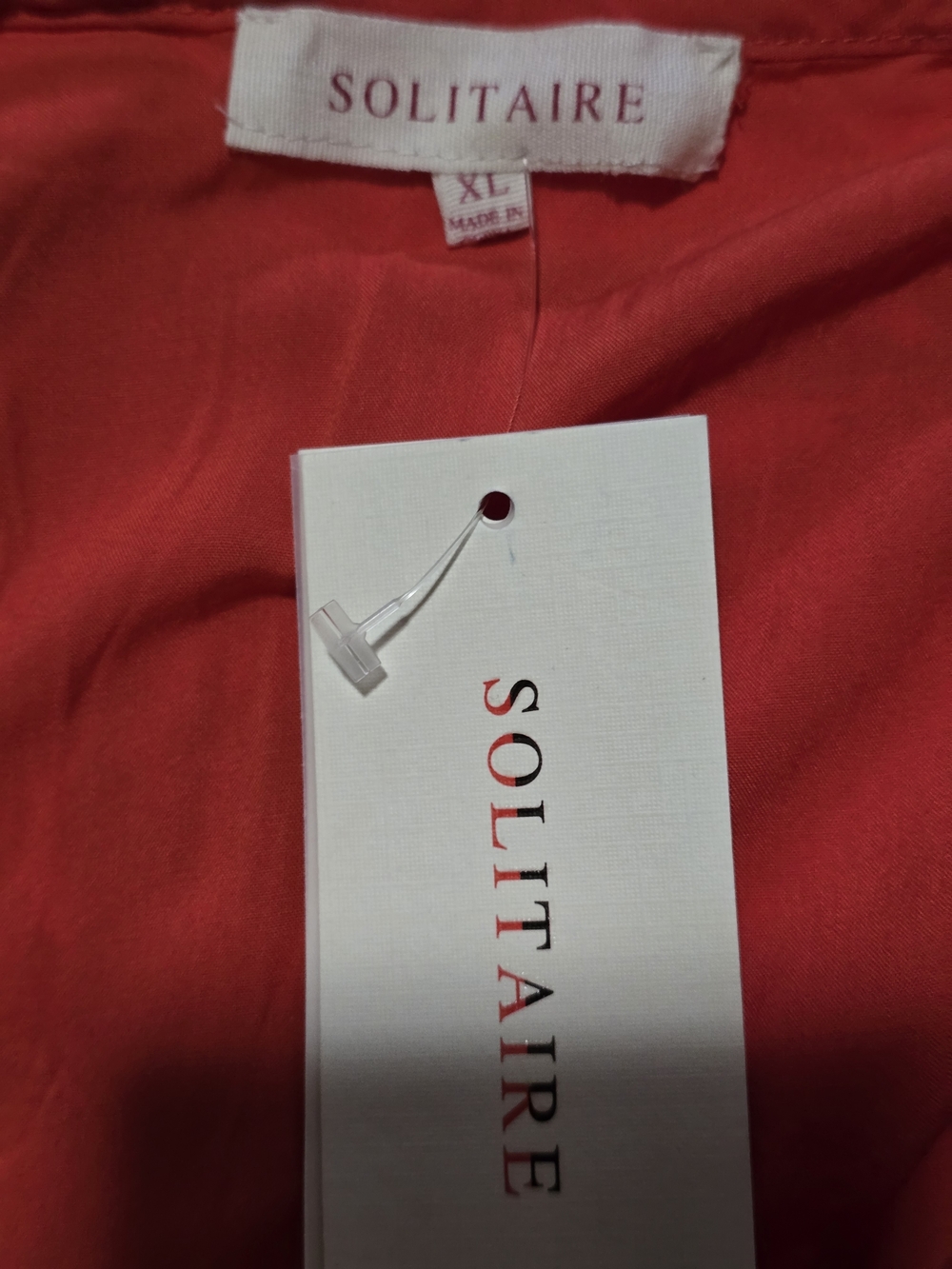 Solitaire Red Embroidered V-Neck Ruffle Sleeve Blouse - Picture 11 of 11
